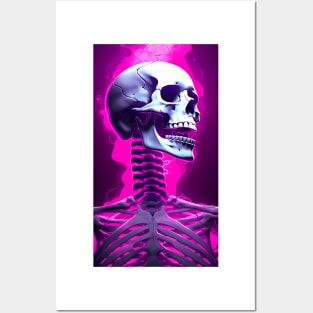 Neon Skeleton Posters and Art